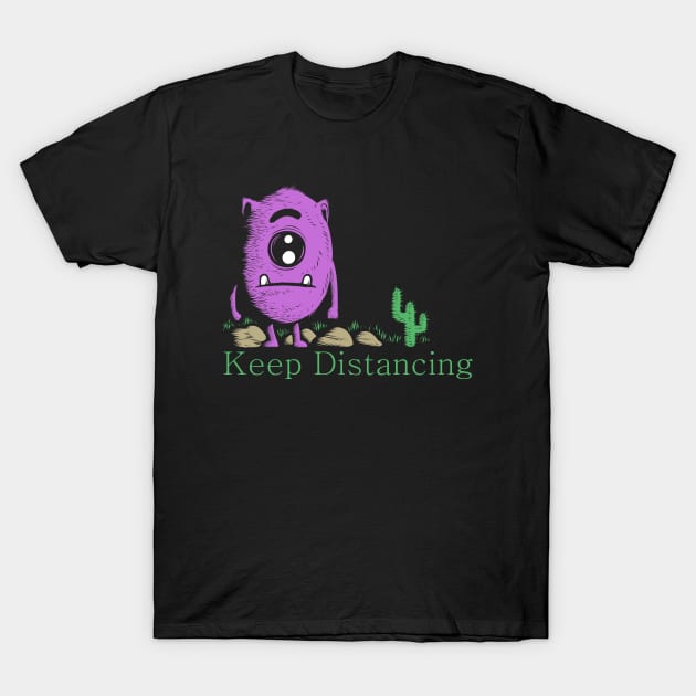 keep distancing monster doodle T-Shirt by Mako Design 